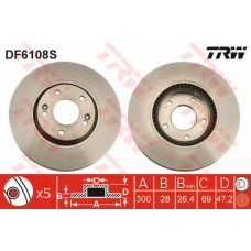 DF6108S TRW Тормозной диск