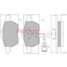 1170225 METZGER Комплект тормозных колодок, дисковый тормоз