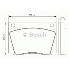 0 986 BB0 487 BOSCH Комплект тормозных колодок, дисковый тормоз