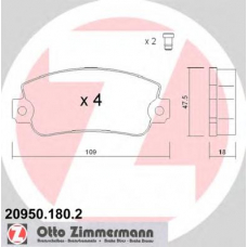20950.180.2 ZIMMERMANN Комплект тормозных колодок, дисковый тормоз