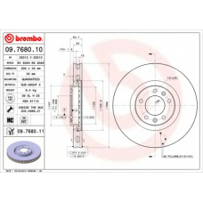 09.7680.11 BREMBO Тормозной диск