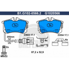 B1.G102-0566.2 GALFER Комплект тормозных колодок, дисковый тормоз