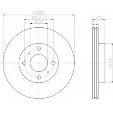 8DD 355 107-991 HELLA Тормозной диск