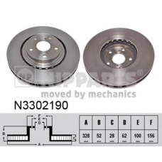 N3302190 NIPPARTS Тормозной диск