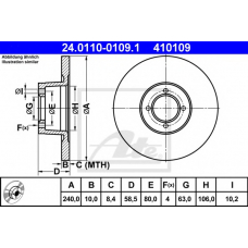 24.0110-0109.1 ATE Тормозной диск