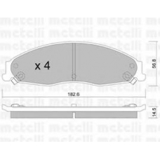 22-0698-0 METELLI Комплект тормозных колодок, дисковый тормоз