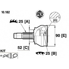 10.182 PEX Шарнир, приводной вал