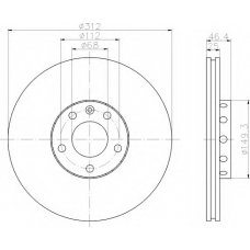 8DD 355 107-521 HELLA Тормозной диск