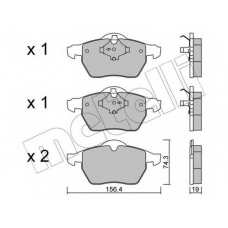 22-0314-1 METELLI Комплект тормозных колодок, дисковый тормоз