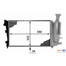 8MK 376 717-351 HELLA Радиатор, охлаждение двигателя