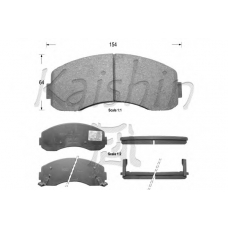 D11204 KAISHIN Комплект тормозных колодок, дисковый тормоз