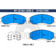 B1.G102-1295.2 GALFER Комплект тормозных колодок, дисковый тормоз