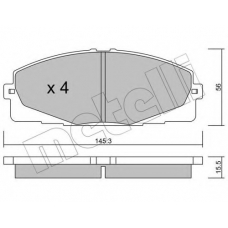 22-0883-0 METELLI Комплект тормозных колодок, дисковый тормоз