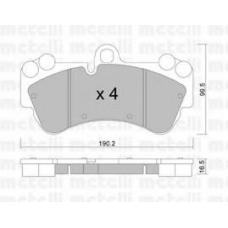 22-0653-0 METELLI Комплект тормозных колодок, дисковый тормоз