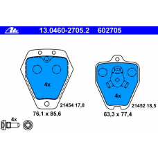 13.0460-2705.2 ATE Комплект тормозных колодок, дисковый тормоз