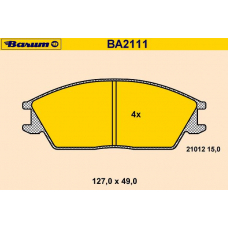 BA2111 BARUM Комплект тормозных колодок, дисковый тормоз