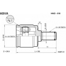 HNID-518 ASVA Шарнирный комплект, приводной вал