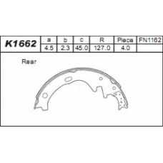 K1662 ASIMCO Комплект тормозных колодок