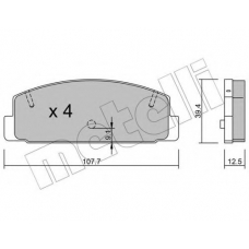 22-0302-2 METELLI Комплект тормозных колодок, дисковый тормоз