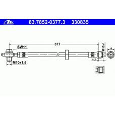 83.7852-0377.3 ATE Тормозной шланг