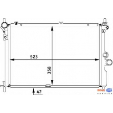 8MK 376 711-751 HELLA Радиатор, охлаждение двигателя