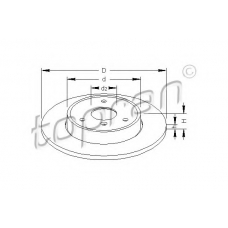 407 933 TOPRAN Тормозной диск