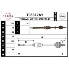 T98372A1 EAI Приводной вал