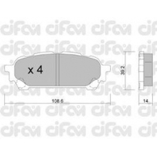 822-613-0 CIFAM Комплект тормозных колодок, дисковый тормоз