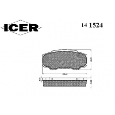 141524 ICER Комплект тормозных колодок, дисковый тормоз