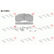 BL1749C4 FTE Комплект тормозных колодок, дисковый тормоз