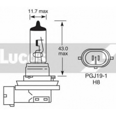 LLB708 TRW Лампа накаливания, противотуманная фара; Лампа нак