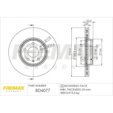 BD-6077 FREMAX Тормозной диск