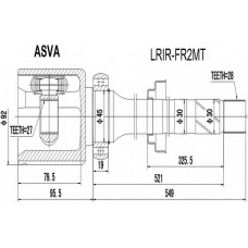 LRIR-FR2MT ASVA Шарнирный комплект, приводной вал