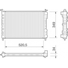 350213260000 MAGNETI MARELLI Радиатор, охлаждение двигателя