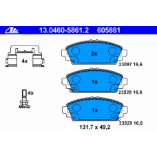 13.0460-5861.2 ATE Комплект тормозных колодок, дисковый тормоз