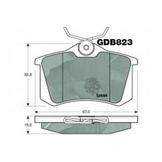 GDB823 TRW Комплект тормозных колодок, дисковый тормоз