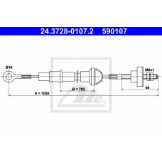 24.3728-0107.2 ATE Трос, управление сцеплением