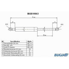 BGS10843 BUGIAD Газовая пружина, крышка багажник