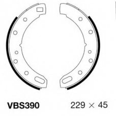 VBS390 MOTAQUIP Комплект тормозных колодок, стояночная тормозная с