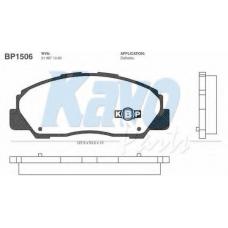 BP-1506 KAVO PARTS Комплект тормозных колодок, дисковый тормоз