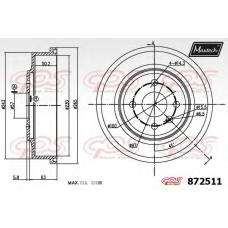 872511.0000 MAXTECH Тормозной барабан