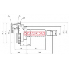 6944 KAMOKA Шарнирный комплект, приводной вал