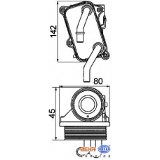 8MO 376 725-301 HELLA Масляный радиатор, двигательное масло