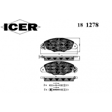 181278 ICER Комплект тормозных колодок, дисковый тормоз