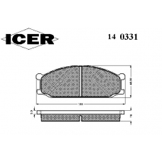 140331 ICER Комплект тормозных колодок, дисковый тормоз