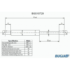 BGS10729 BUGIAD Газовая пружина, крышка багажник