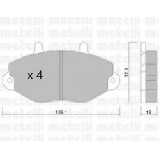 22-0195-0 METELLI Комплект тормозных колодок, дисковый тормоз