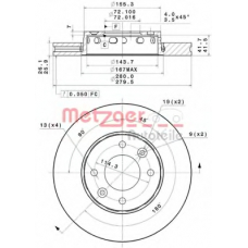 25025 METZGER Тормозной диск