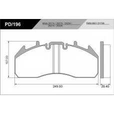 PD/196_HD PRO FRAS-LE Комплект тормозных колодок, дисковый тормоз