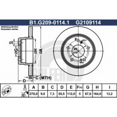 B1.G209-0114.1 GALFER Тормозной диск